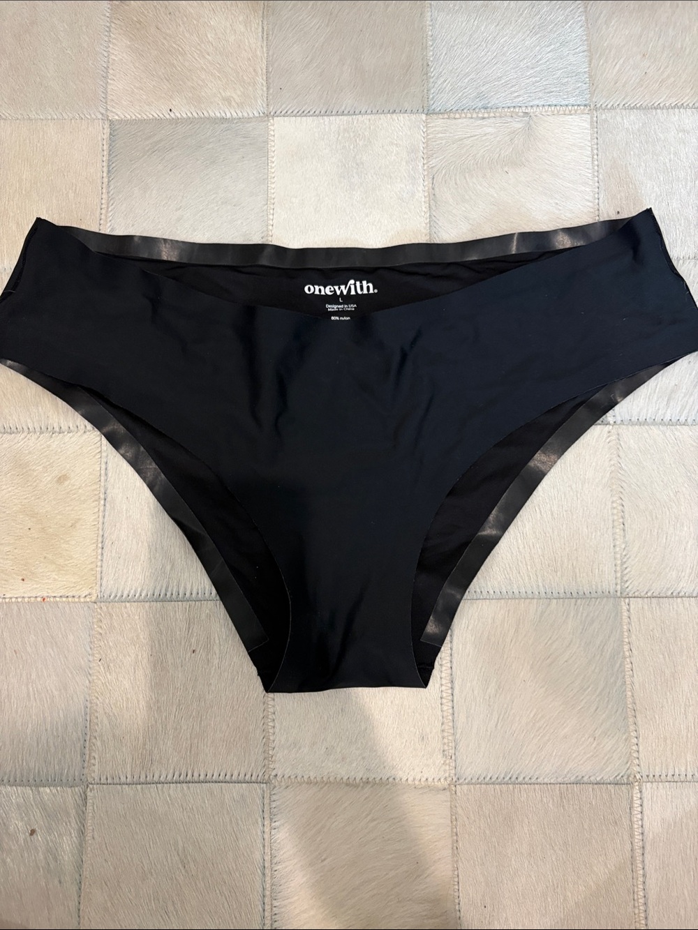 one•with Black Seamless Bikini Bottom